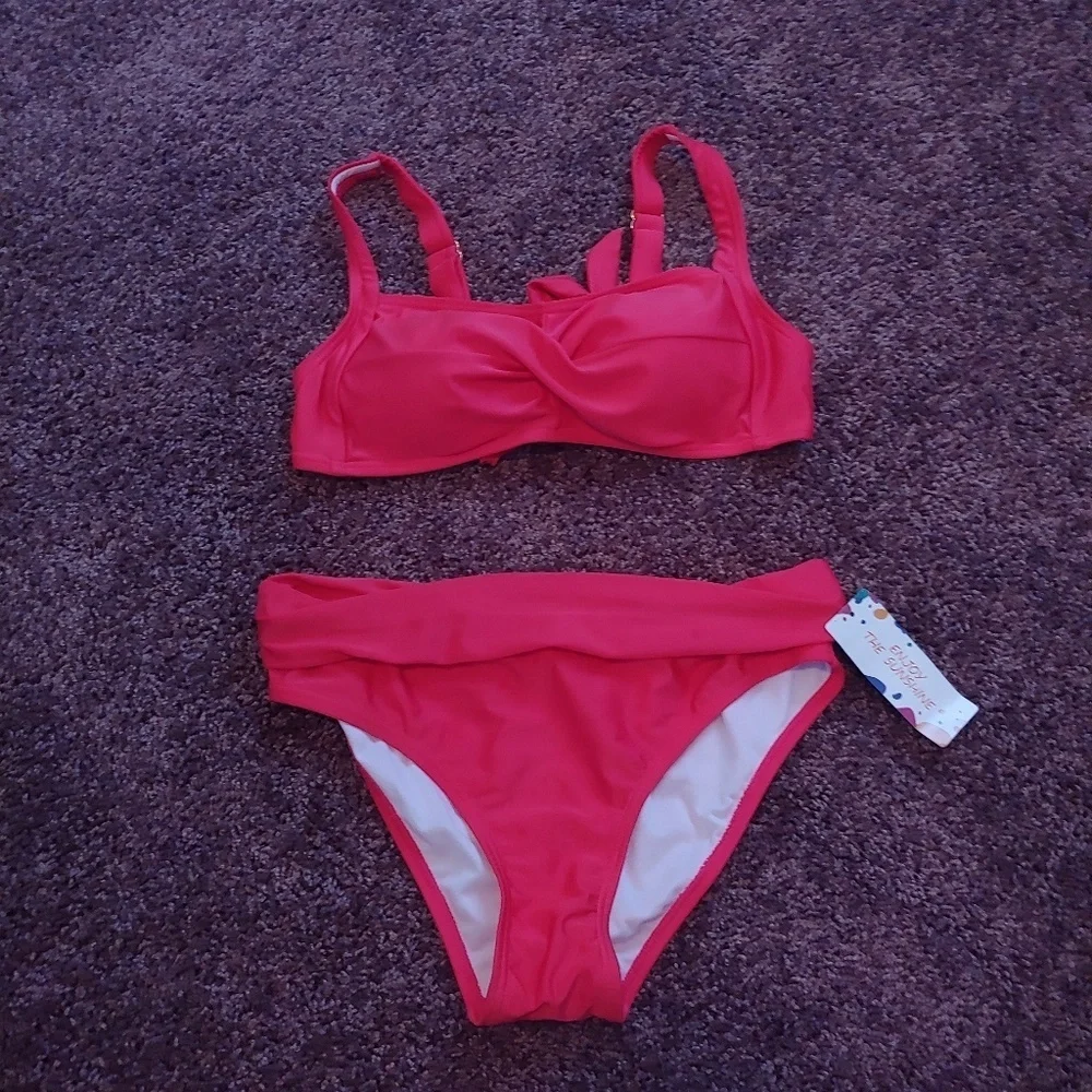 NWT Enjoy the Sunshine red two piece bikini
